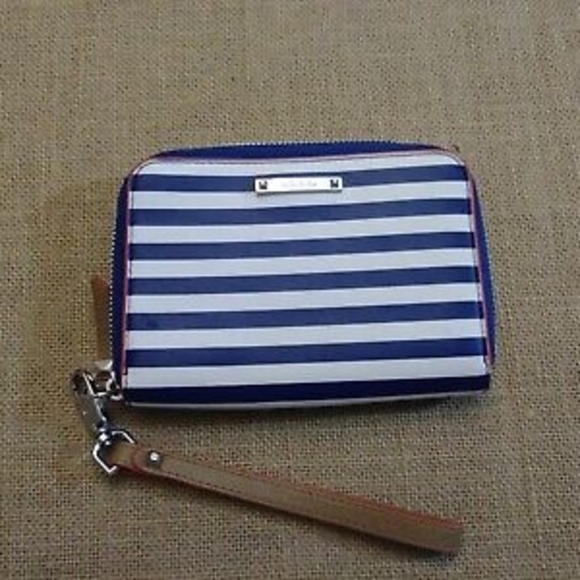 Stella & Dot Handbags - Blue and White Striped Wallet with Wrist Strap Stella And Dot Nautical New